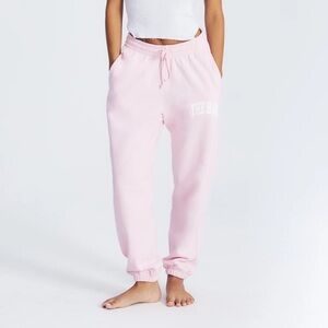 NEW The Bar Varsity Sweatpants - Blush / White